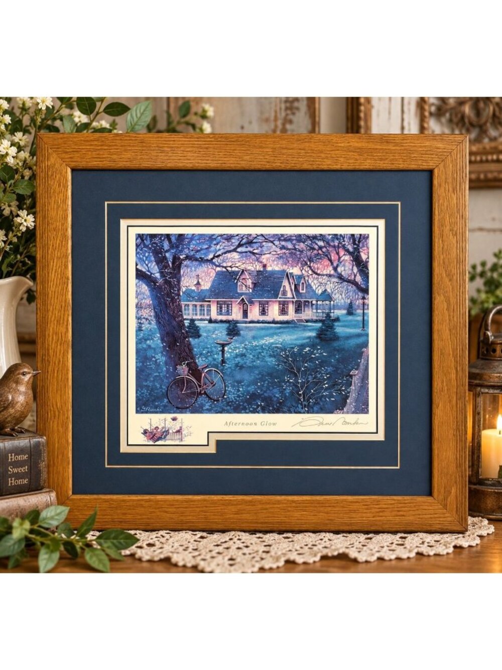 Signed "Afternoon Glow" Art Print By Gene Roncka Professionally Framed & Matted